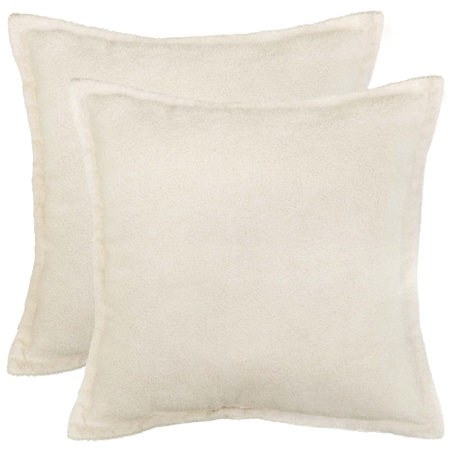 Pudebetræk 2 pcs HOUTEN Cremefarvet 55 x 55 cm Bouclé
