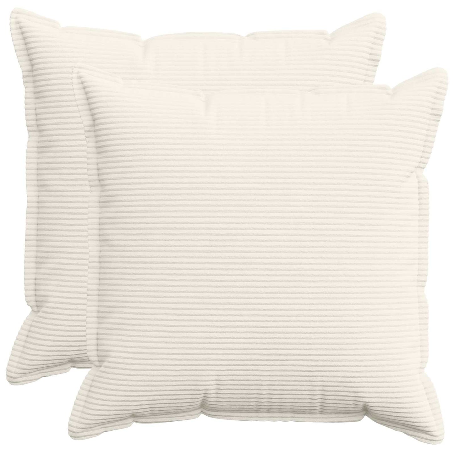 Pudebetræk 2 stk. HOUTEN Cremefarvet 60 x 60 cm cordfløjl