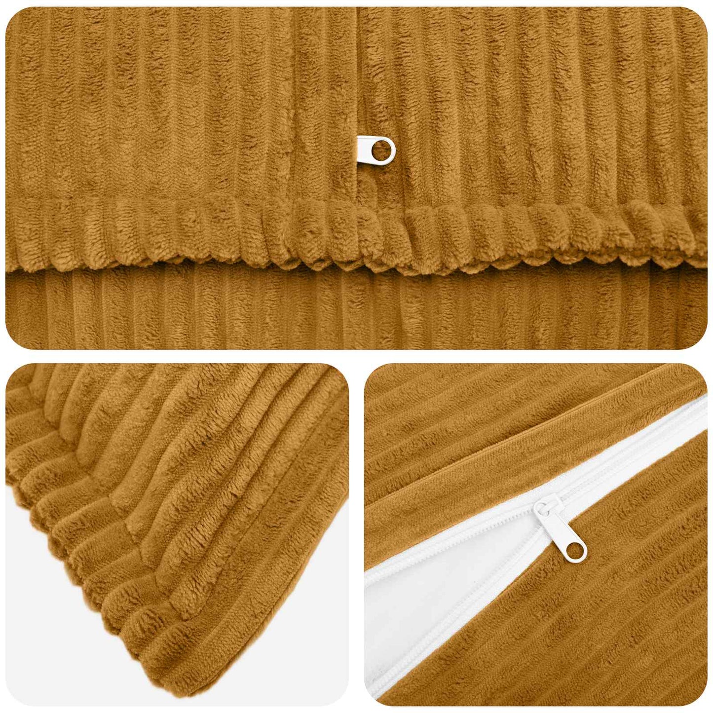 Pudebetræk 6 stk. HOUTEN Gul 60 x 60 cm cordfløjl