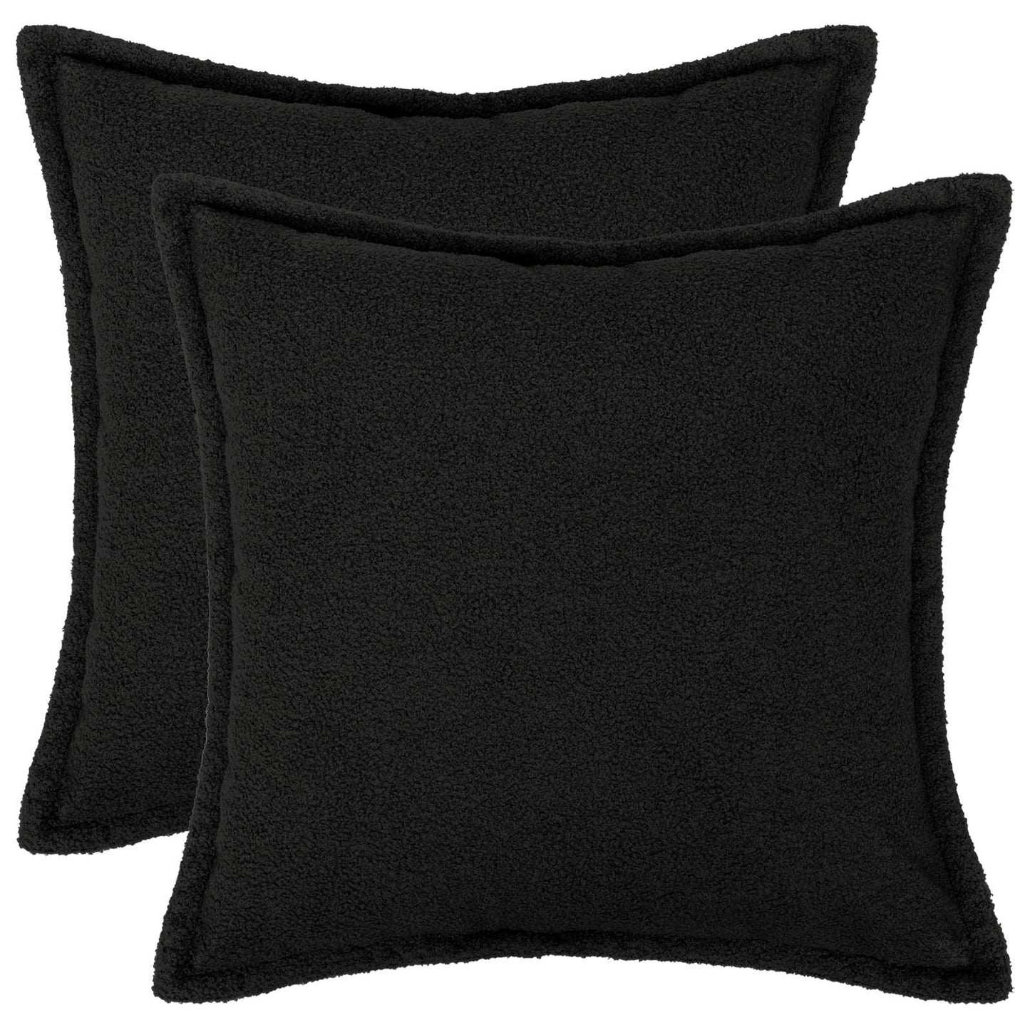 Pudebetræk 2 pcs HOUTEN Sort 60 x 60 cm Bouclé
