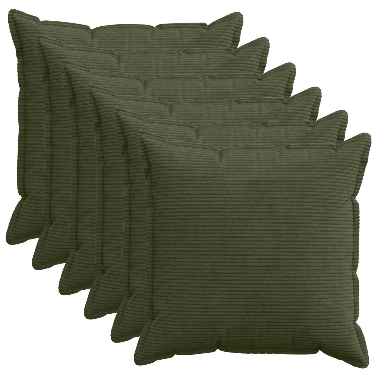 Pudebetræk 6 stk. HOUTEN Grøn 65 x 65 cm cordfløjl