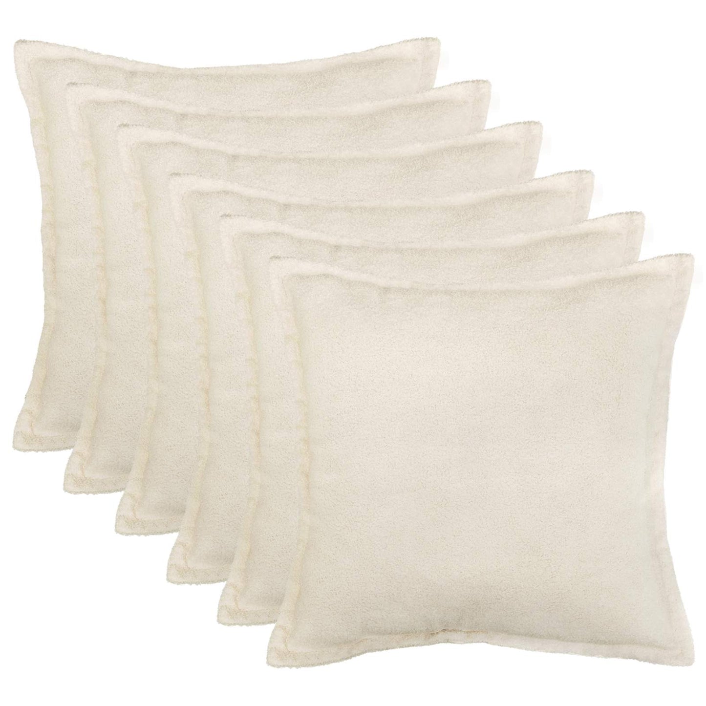 Pudebetræk 6 pcs HOUTEN Cremefarvet 70 x 70 cm Bouclé