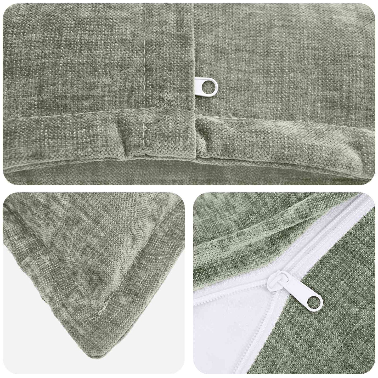 Pudebetræk 2 stk. HOUTEN Grøn 70 x 70 cm Chenille Stof