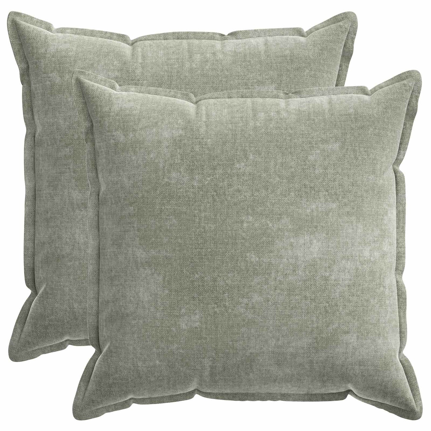 Pudebetræk 2 stk. HOUTEN Grøn 70 x 70 cm Chenille Stof
