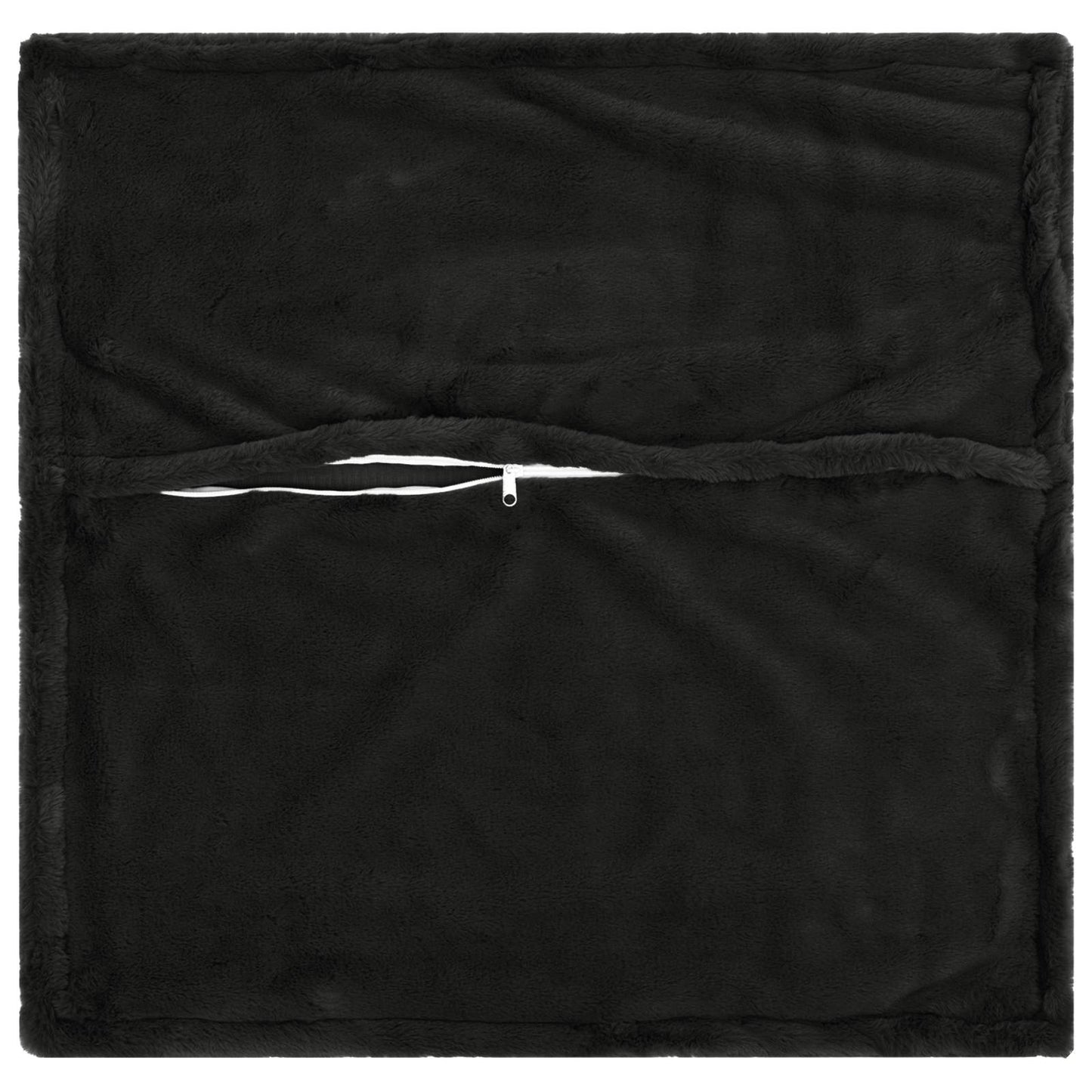 Pudebetræk 2 stk. HOUTEN Sort 70 x 70 cm Faux Kanin Pels