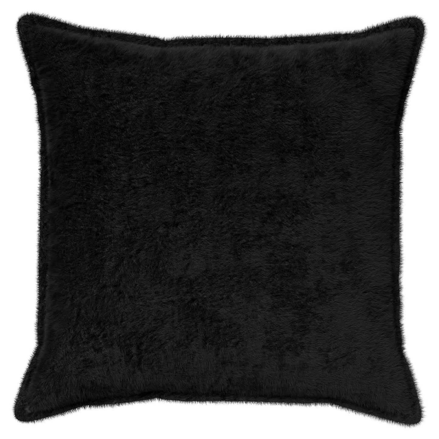 Pudebetræk 2 stk. HOUTEN Sort 70 x 70 cm Faux Kanin Pels