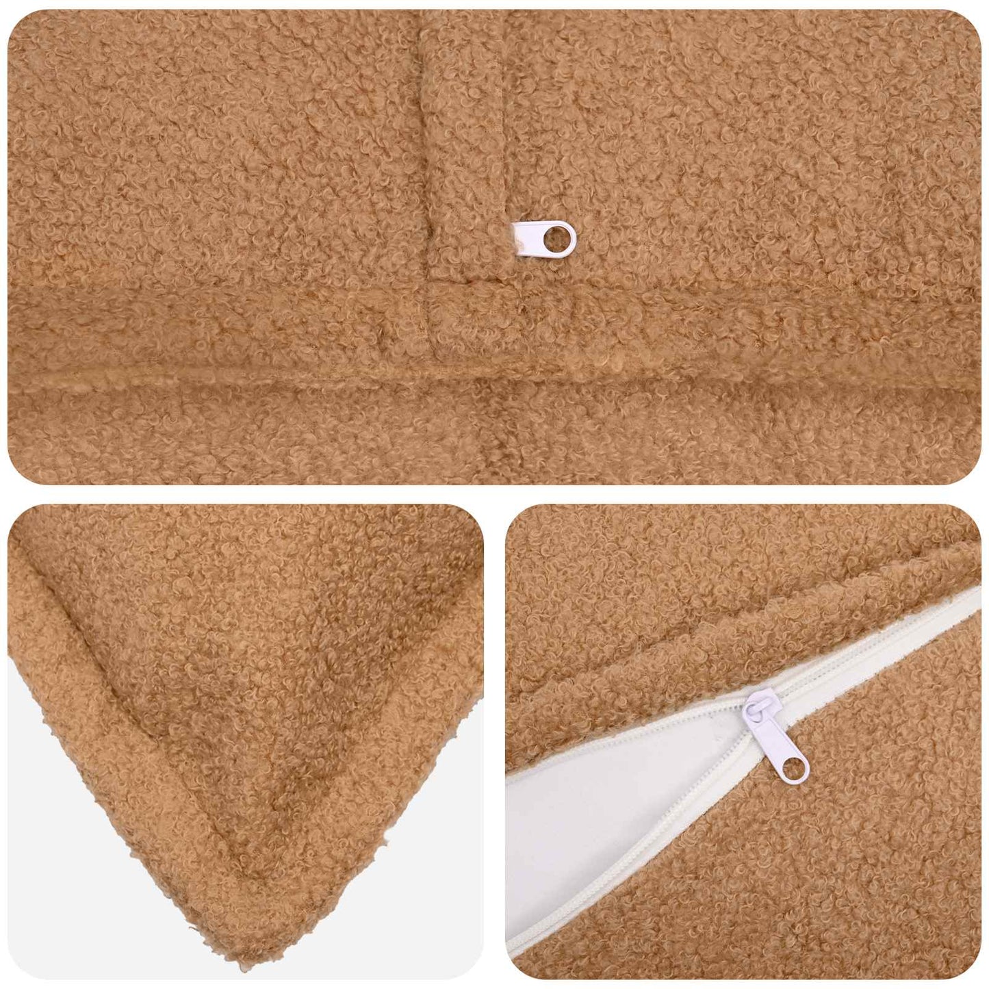 Pudebetræk 2 stk. HOUTEN Beige 80 x 80 cm Bouclé