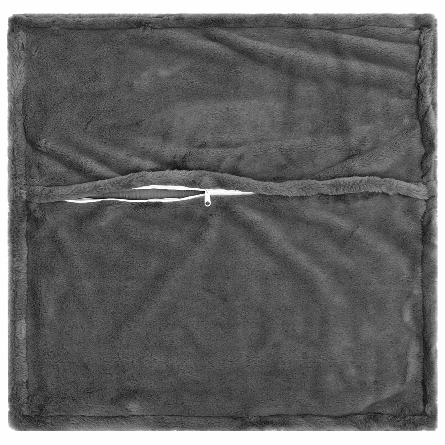 Pudebetræk 6 stk. HOUTEN Mørkegrå 80 x 80 cm Faux Kanin Pels