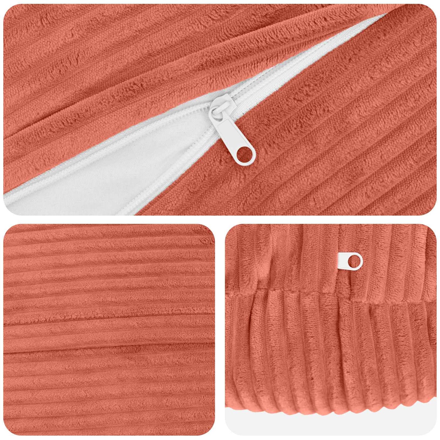 Pudebetræk 6 pcs HEERLEN Rød orange Ø 30 cm cordfløjl