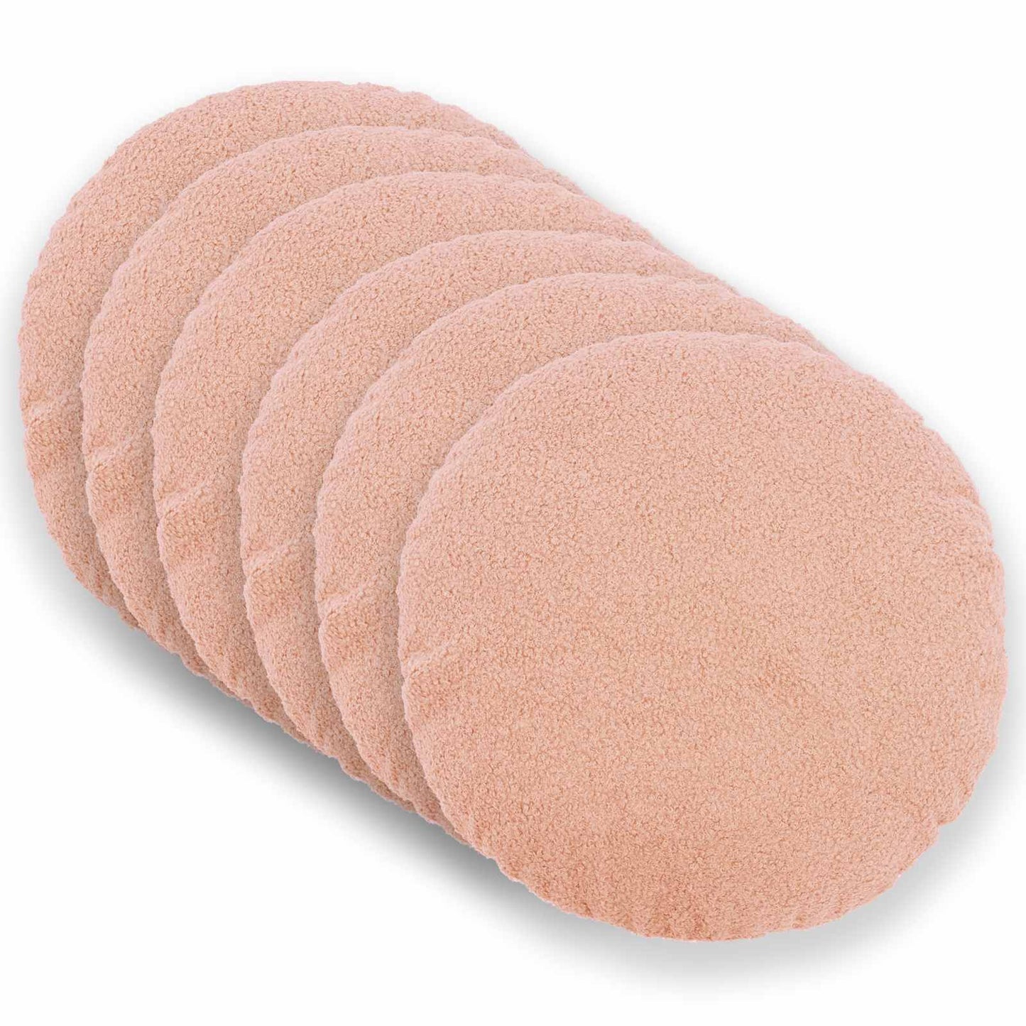 Pudebetræk 6 pcs HEERLEN Lyserød Ø 30 cm Bouclé