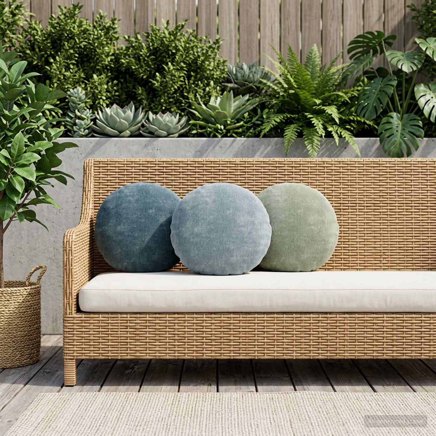 Pudebetræk 6 stk. HEERLEN Grøn Ø 40 cm Chenille Stof