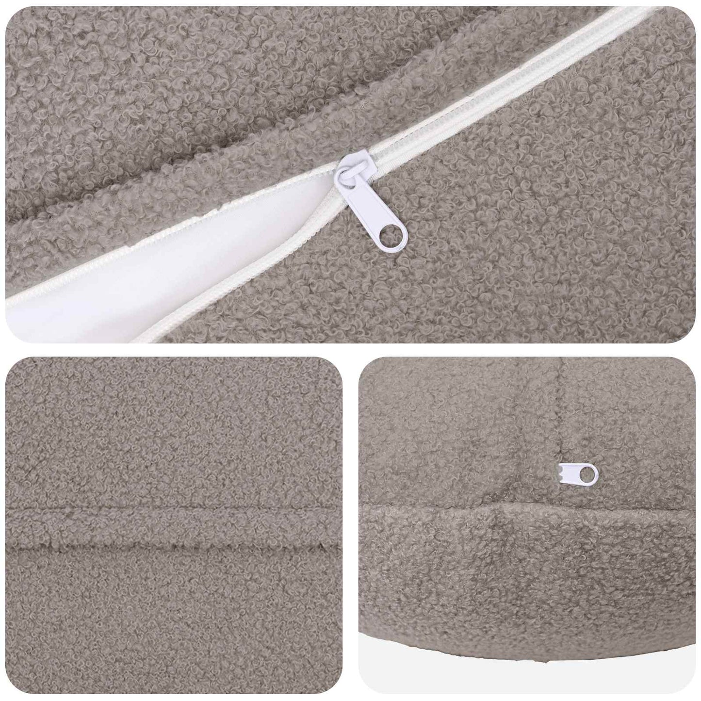 Pudebetræk 2 pcs HEERLEN Lysegrå Ø 40 cm Bouclé
