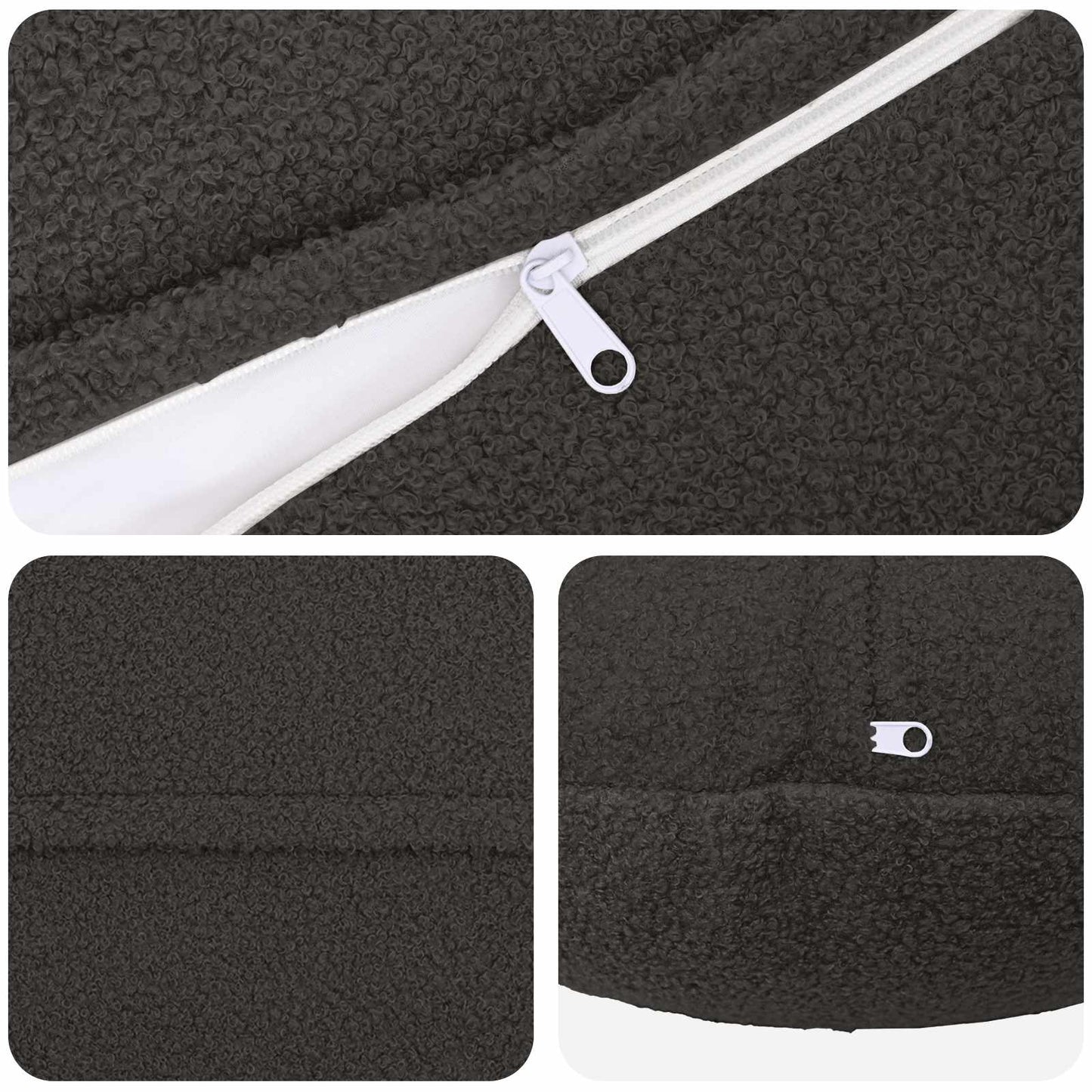 Pudebetræk 2 pcs HEERLEN Mørkegrå Ø 40 cm Bouclé