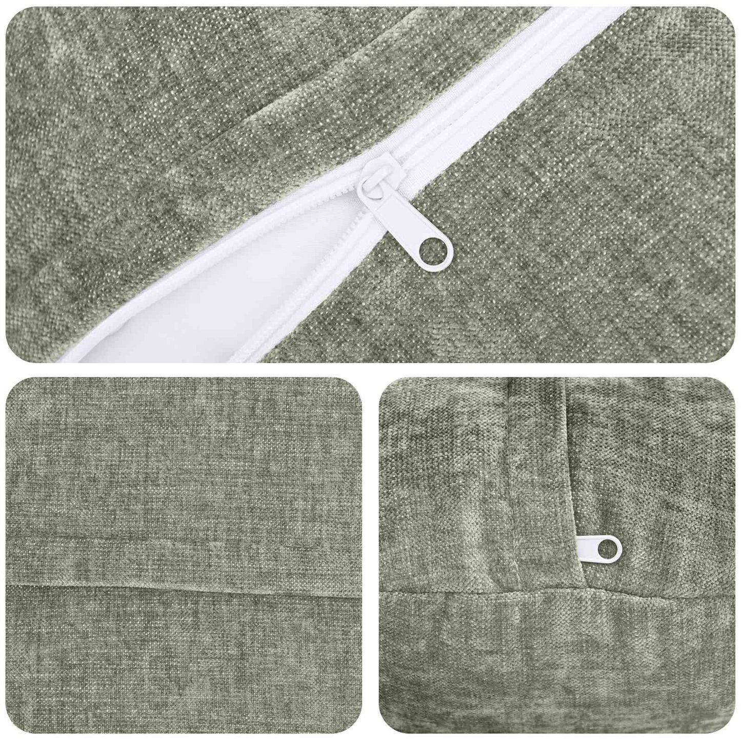 Pudebetræk 6 stk. HEERLEN Grøn Ø 40 cm Chenille Stof