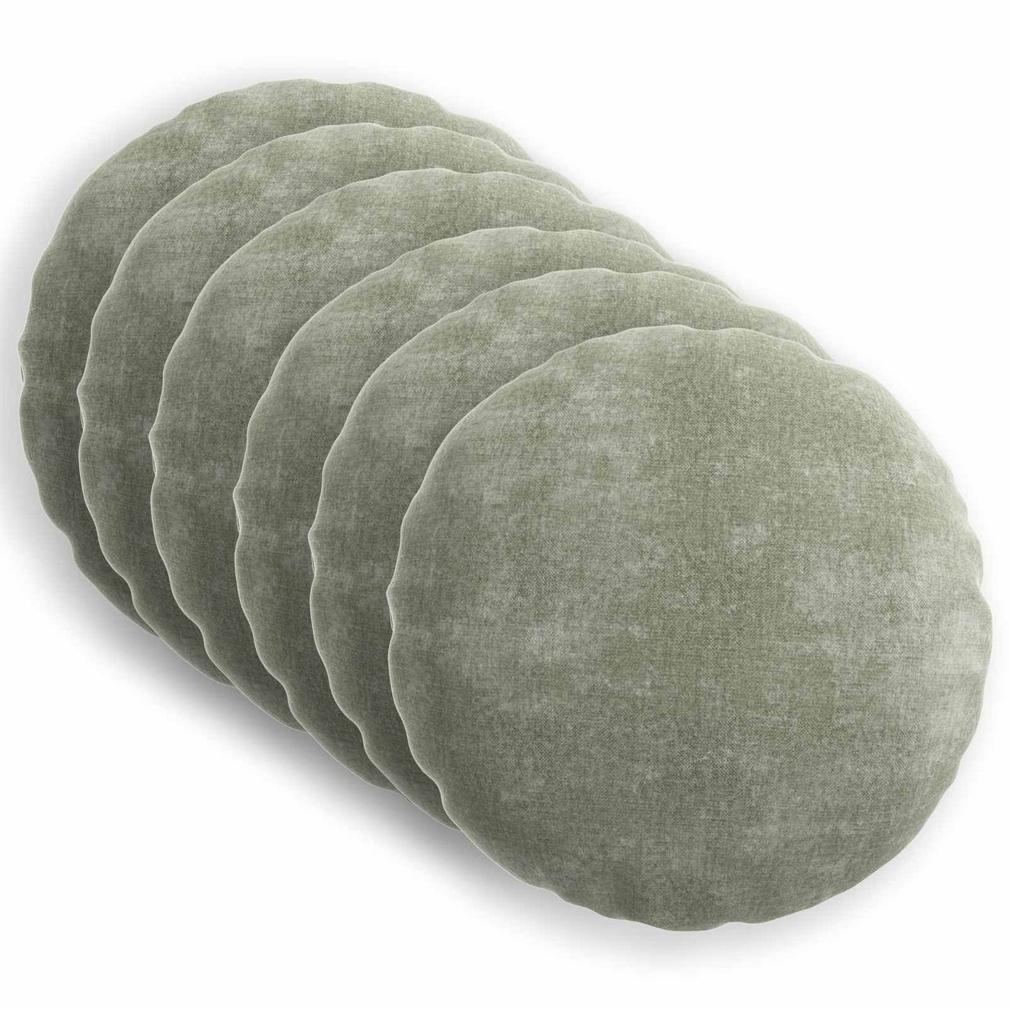 Pudebetræk 6 stk. HEERLEN Grøn Ø 40 cm Chenille Stof