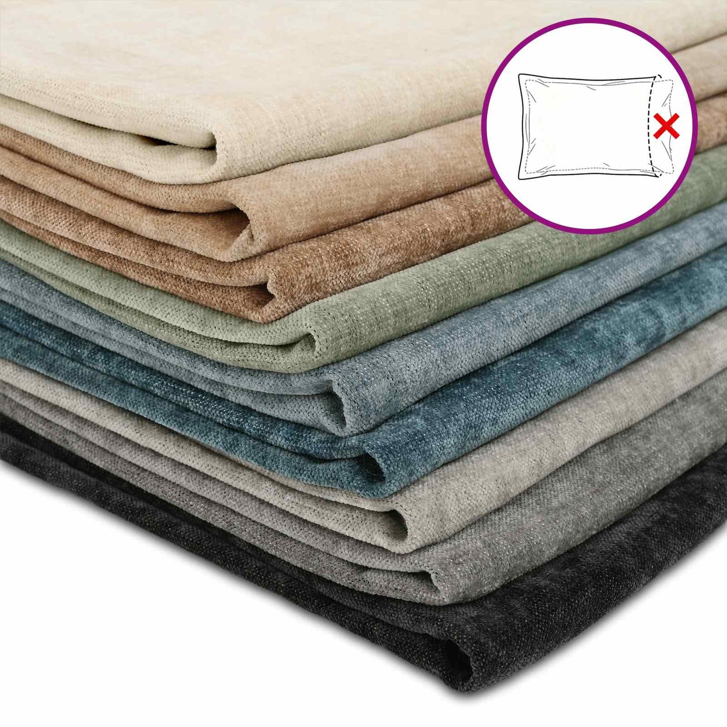 Pudebetræk 6 stk. HEERLEN Grøn Ø 40 cm Chenille Stof