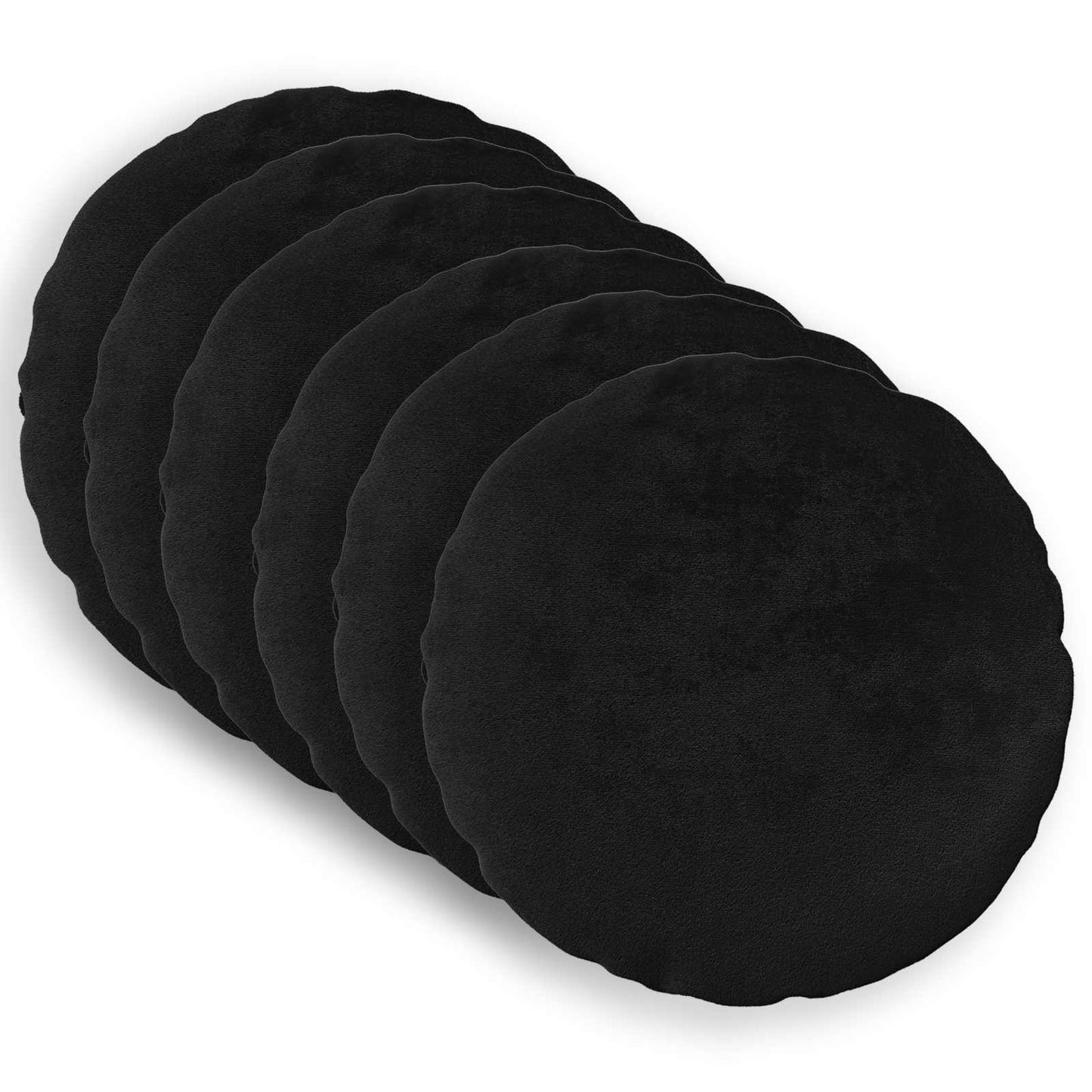 Pudebetræk 6 pcs HEERLEN Sort Ø 40 cm Flannel