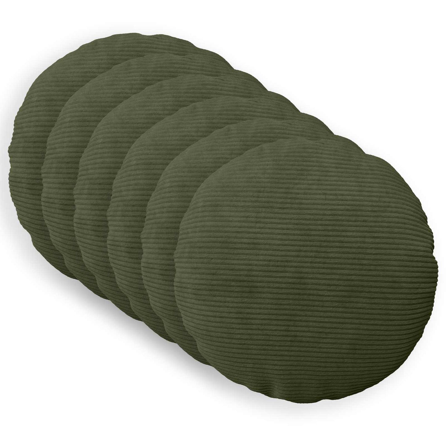 Pudebetræk 6 pcs HEERLEN Grøn Ø 50 cm cordfløjl