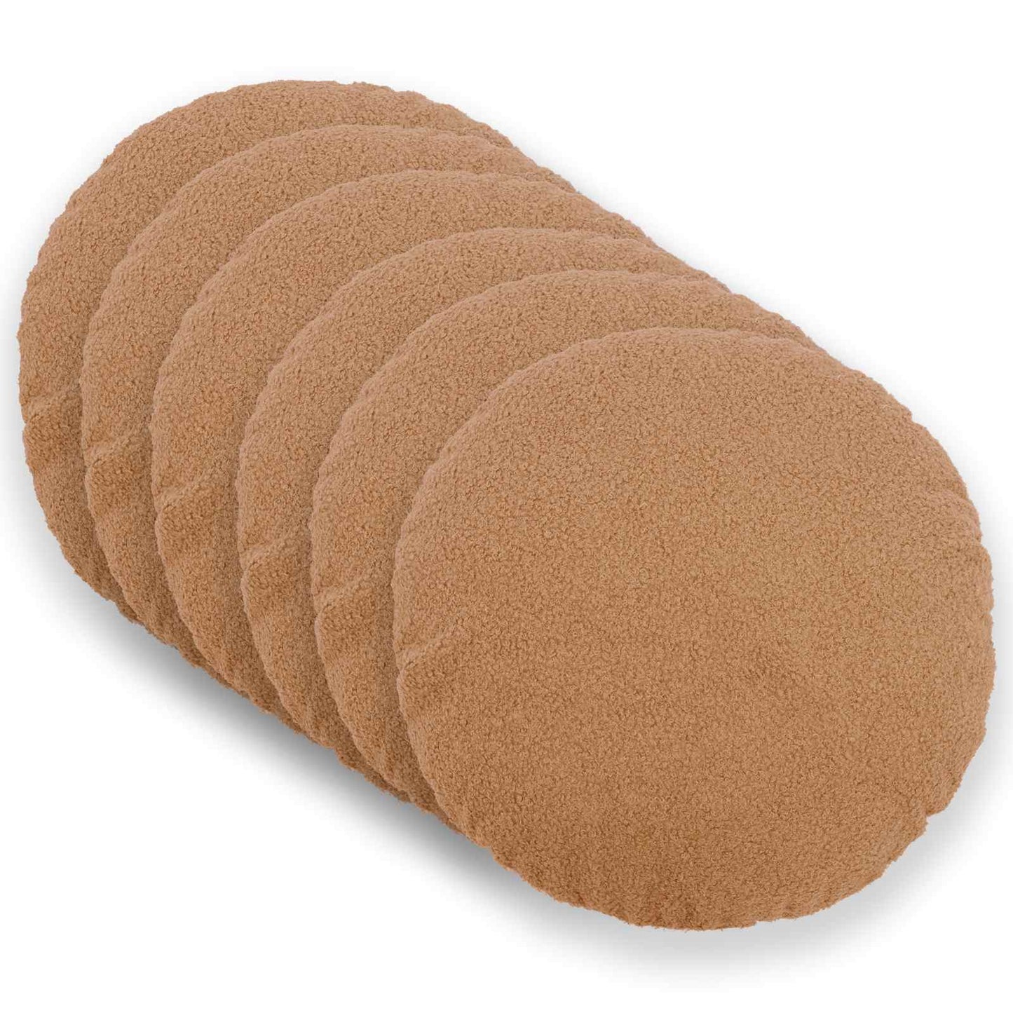 Pudebetræk 6 pcs HEERLEN Beige Ø 50 cm Bouclé