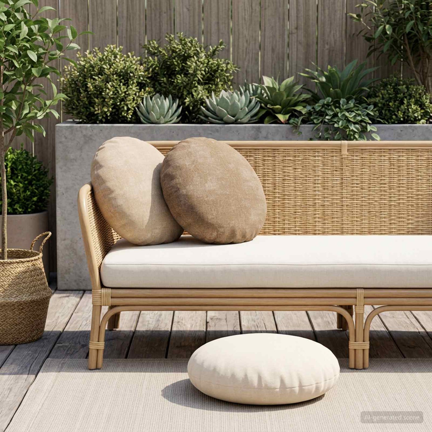 Pudebetræk 6 stk. HEERLEN Brun Ø 60 cm Chenille Stof