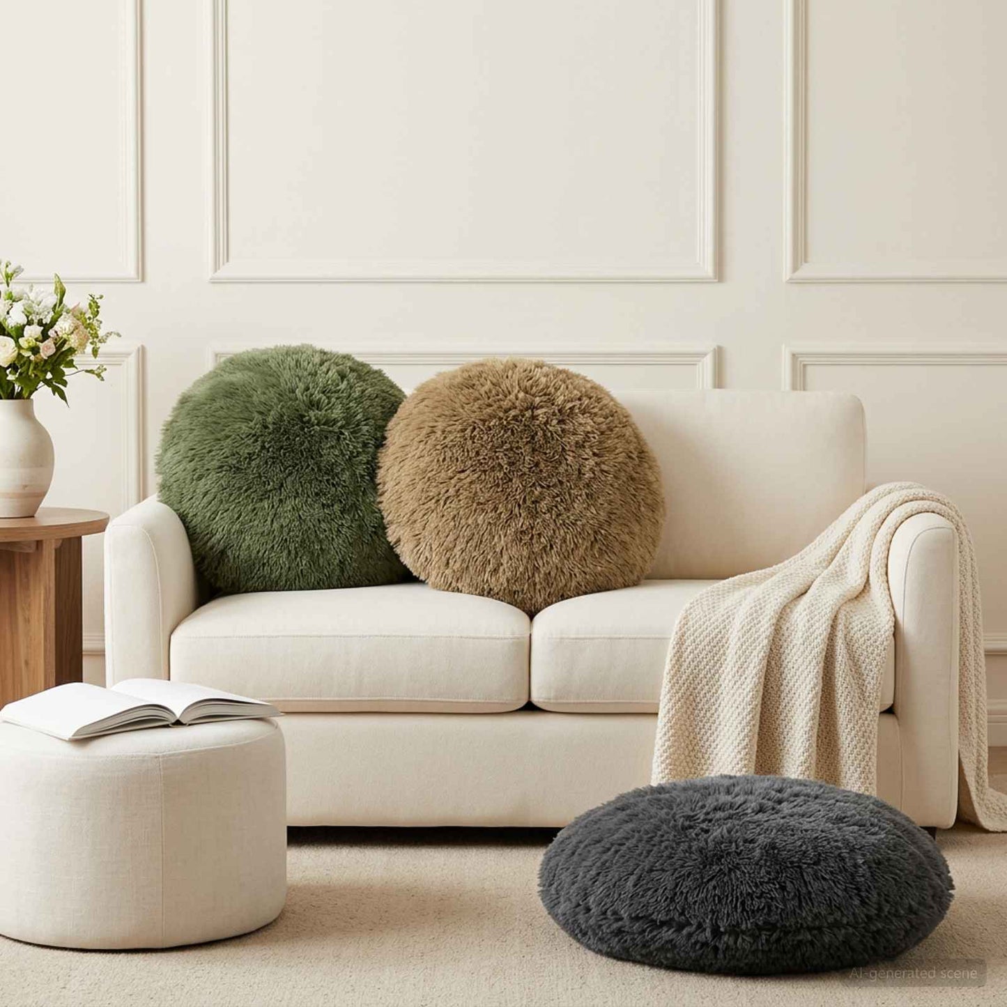 Pudebetræk 2 pcs HEERLEN Grøn Ø 60 cm PV Fleece