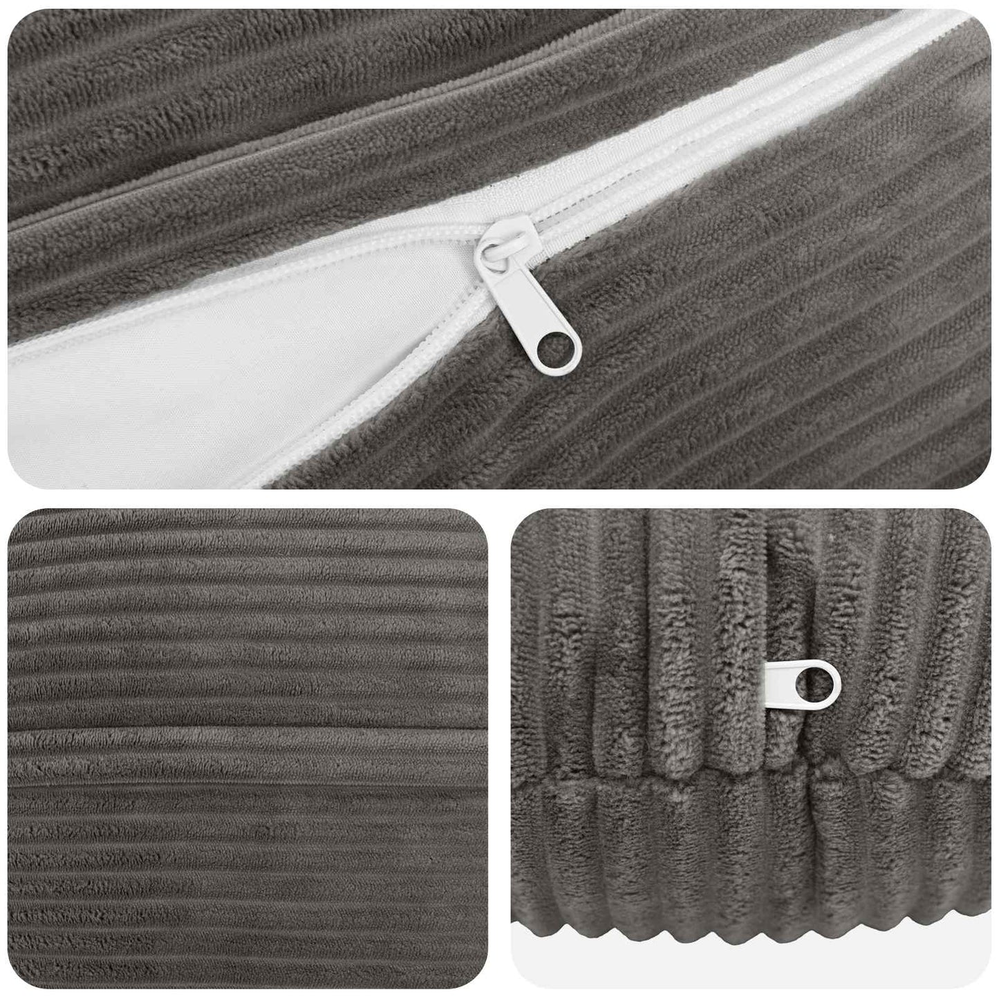 Pudebetræk 2 pcs HEERLEN Mørkegrå Ø 60 cm cordfløjl