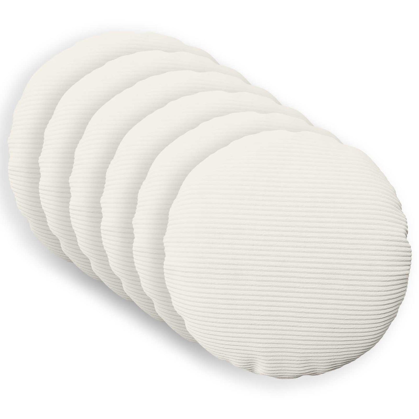 Pudebetræk 6 pcs HEERLEN Cremefarvet Ø 60 cm cordfløjl