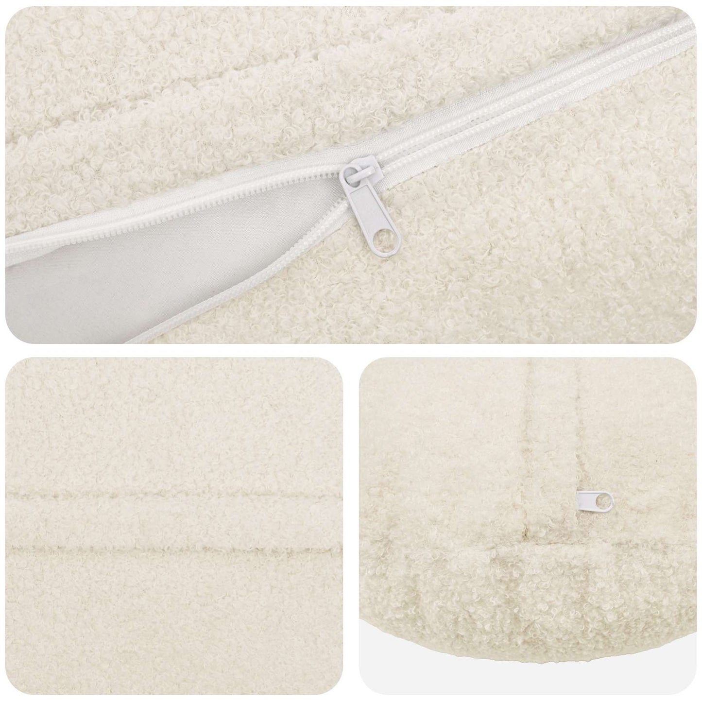 Pudebetræk 2 pcs HEERLEN Cremefarvet Ø 60 cm Bouclé
