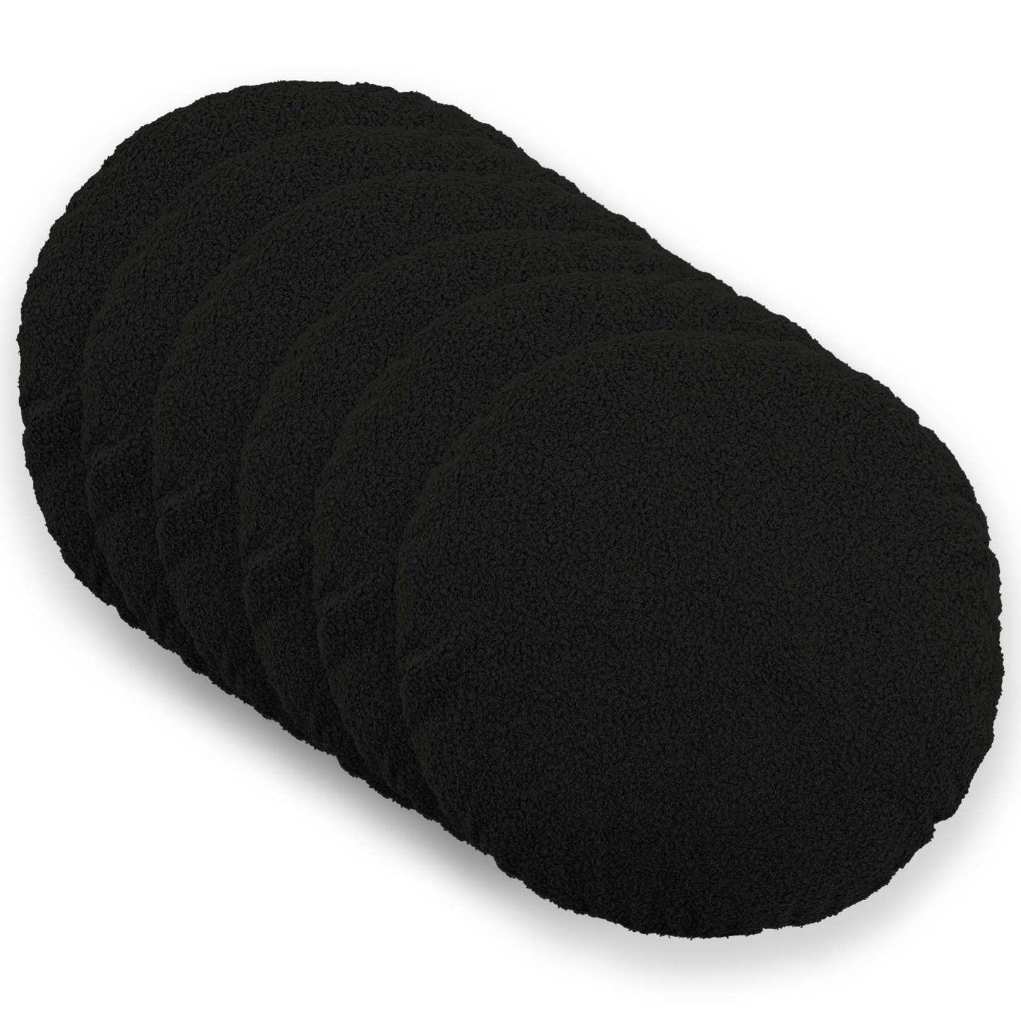 Pudebetræk 6 pcs HEERLEN Sort Ø 60 cm Bouclé