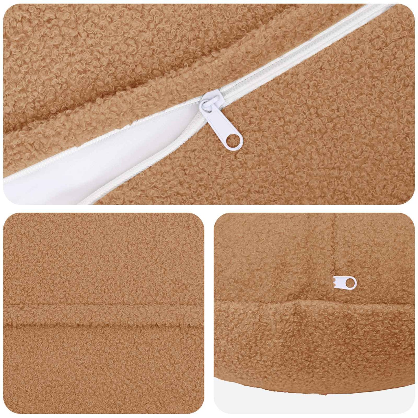 Pudebetræk 6 pcs HEERLEN Beige Ø 60 cm Bouclé