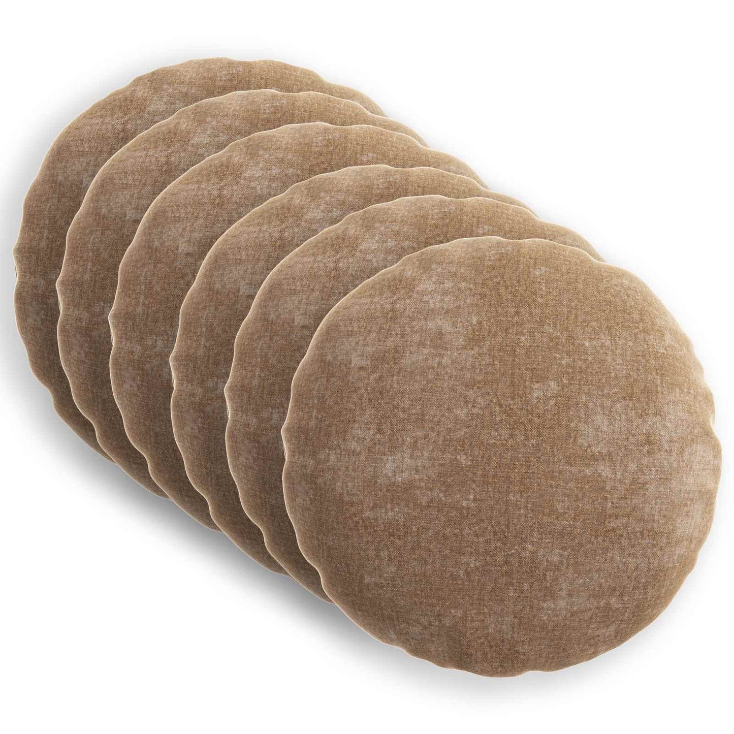 Pudebetræk 6 stk. HEERLEN Brun Ø 60 cm Chenille Stof