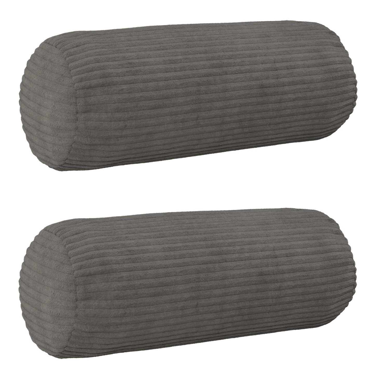 Pudebetræk 2 pcs HEERLEN Mørkegrå Ø 15 x 40 cm cordfløjl