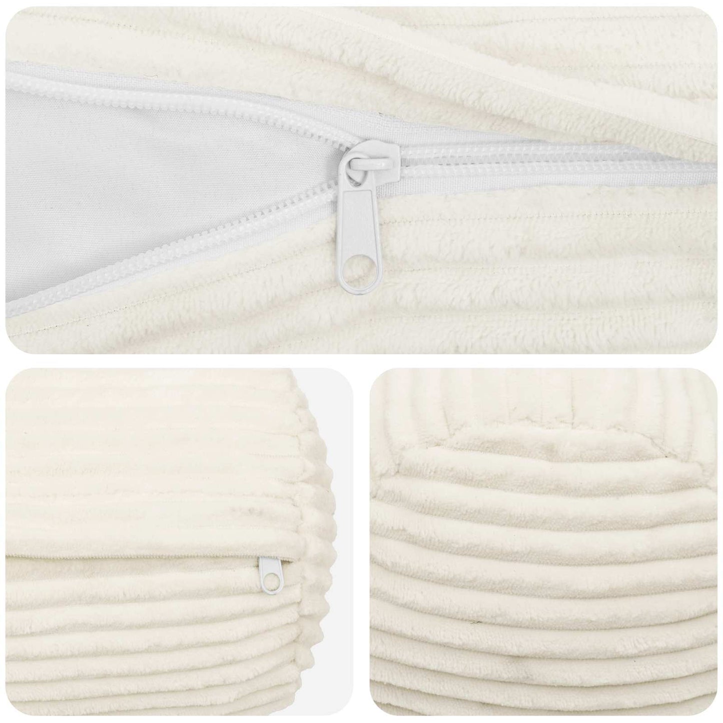 Pudebetræk 2 pcs HEERLEN Cremefarvet Ø 15 x 40 cm cordfløjl