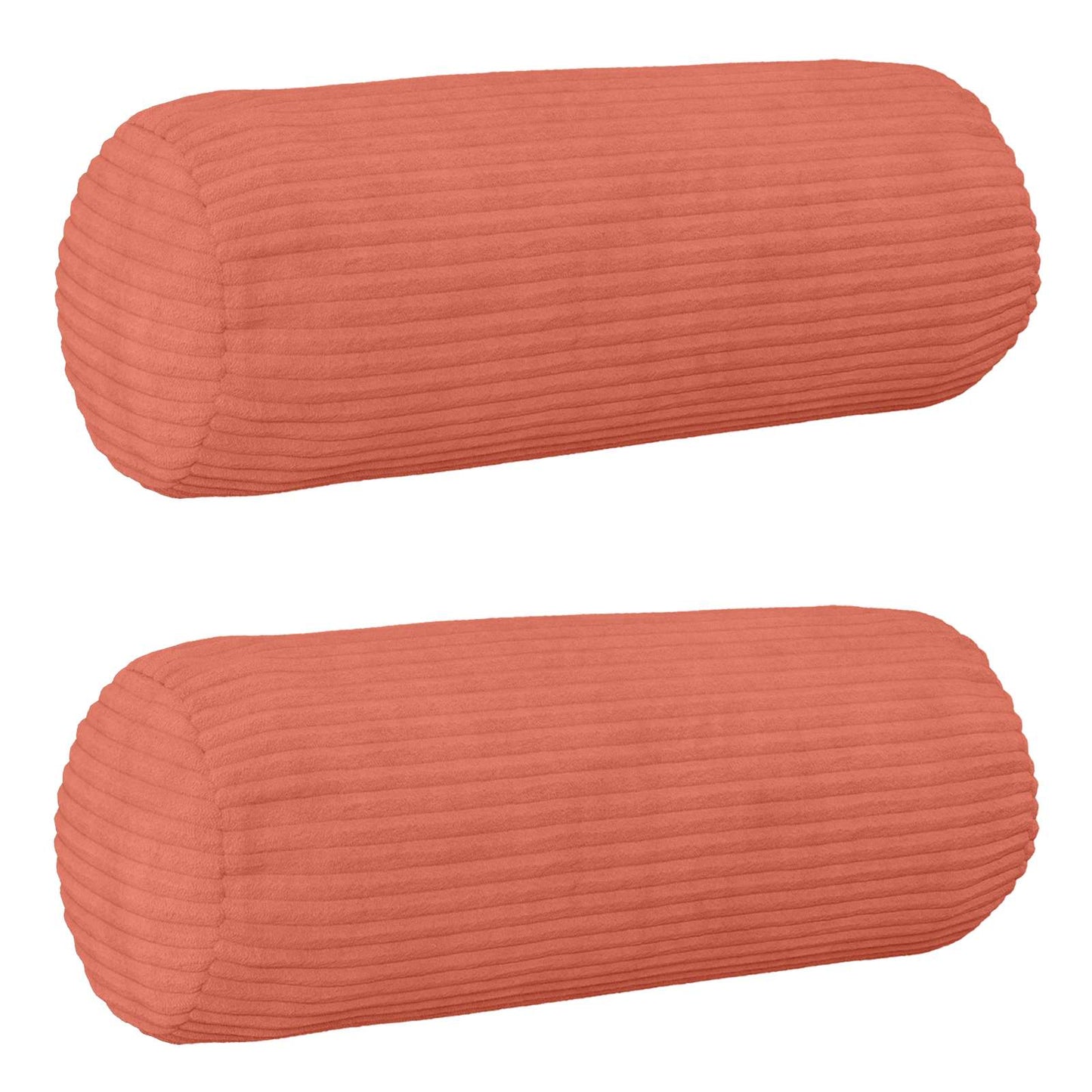 Pudebetræk 2 pcs HEERLEN Rød orange Ø 15 x 40 cm cordfløjl