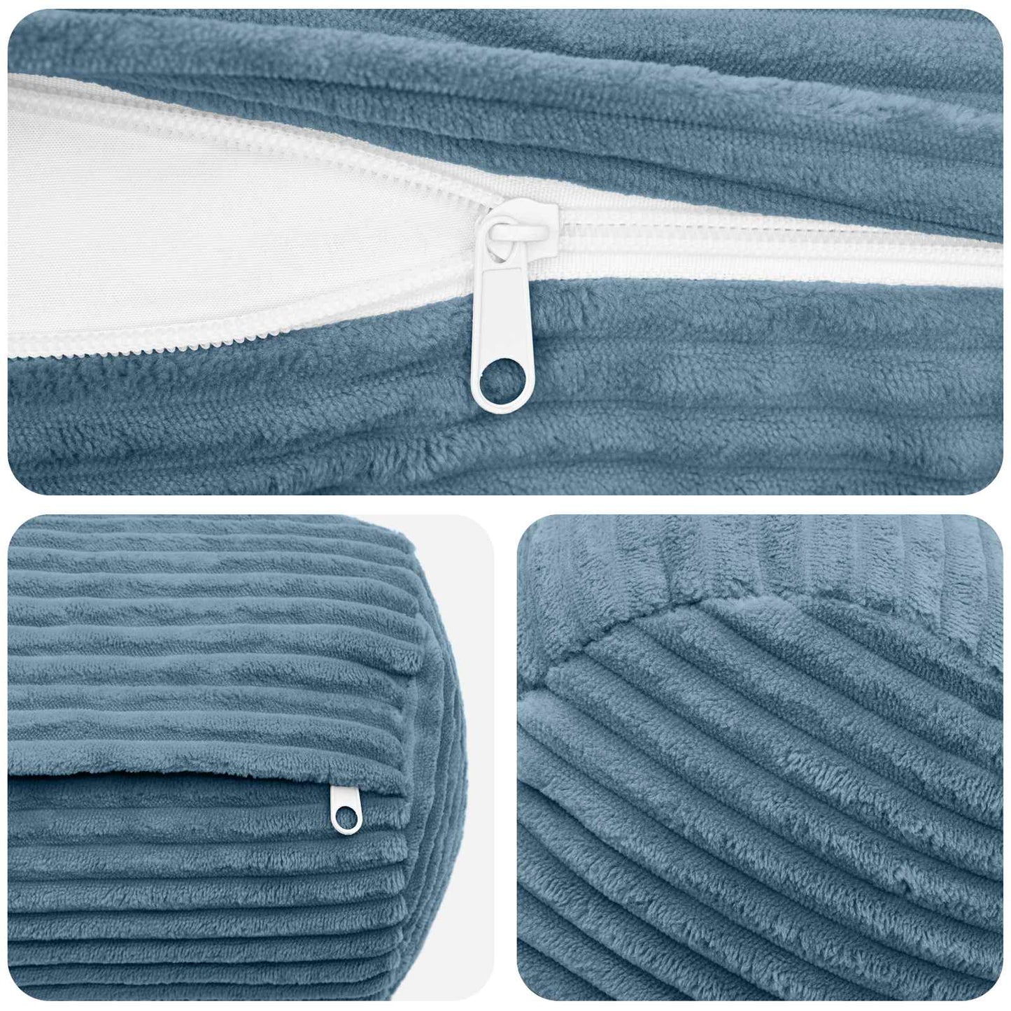 Pudebetræk 2 pcs HEERLEN Blå Ø 15 x 40 cm cordfløjl