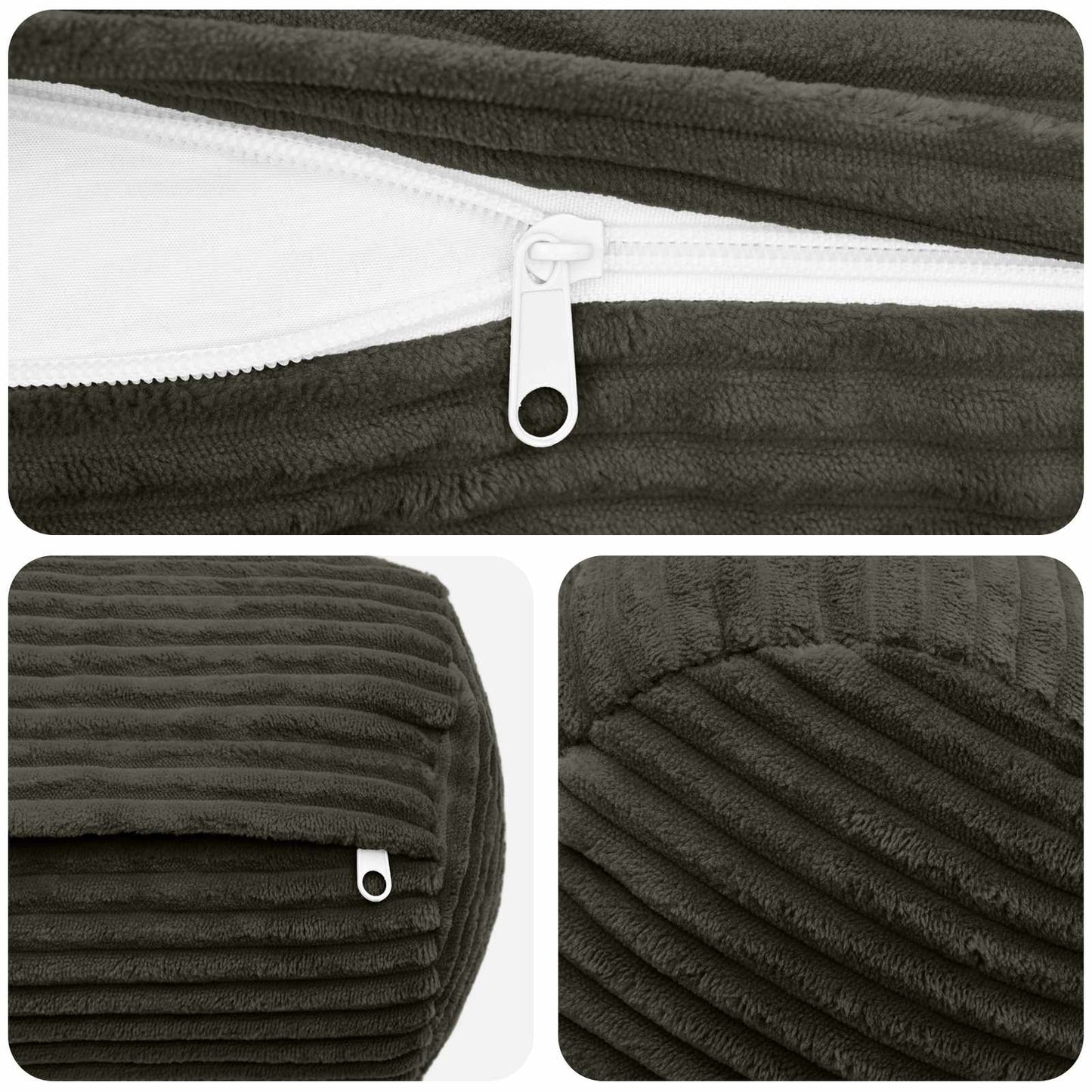 Pudebetræk 6 pcs HEERLEN Antracit Ø 15 x 40 cm cordfløjl