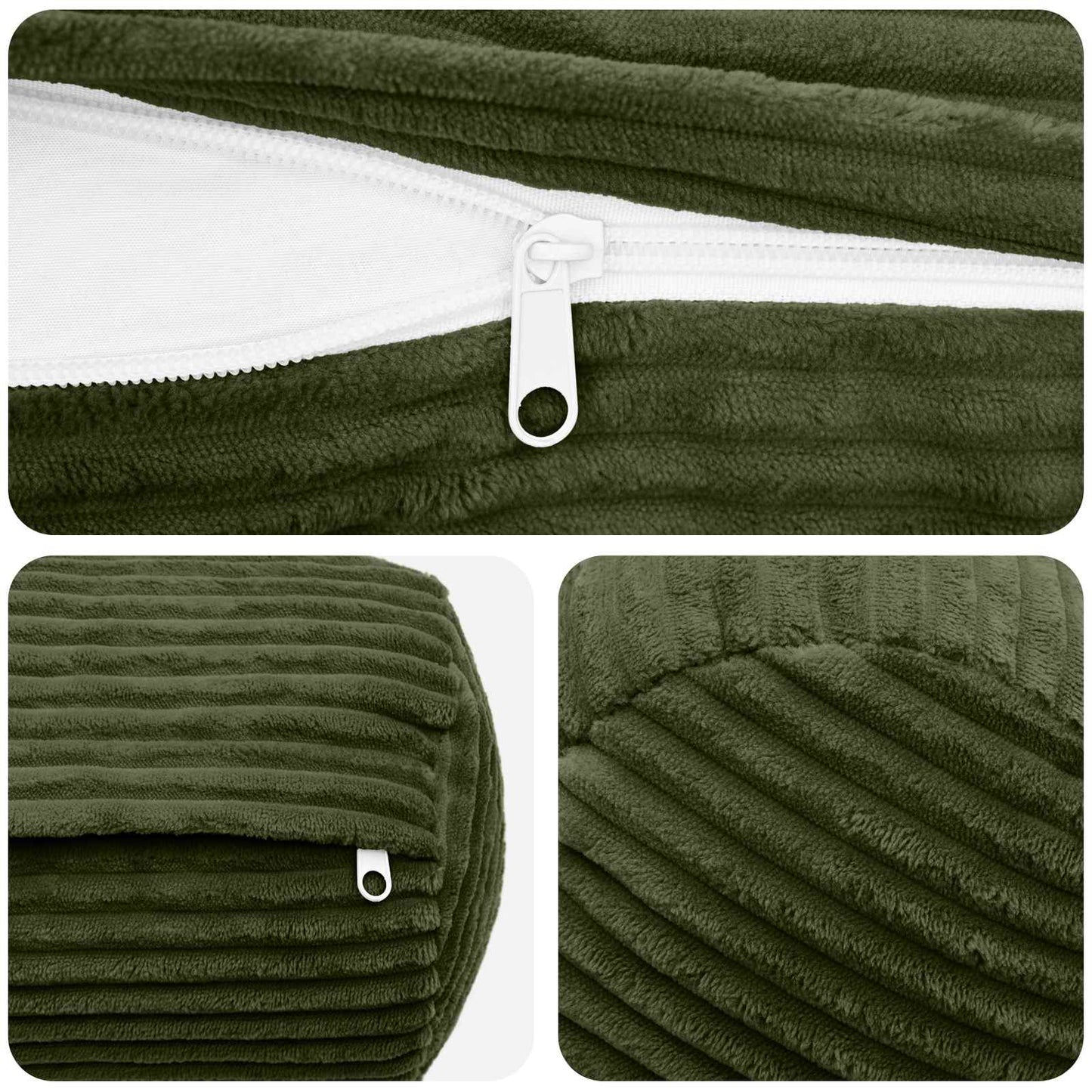 Pudebetræk 2 pcs HEERLEN Grøn Ø 15 x 40 cm cordfløjl