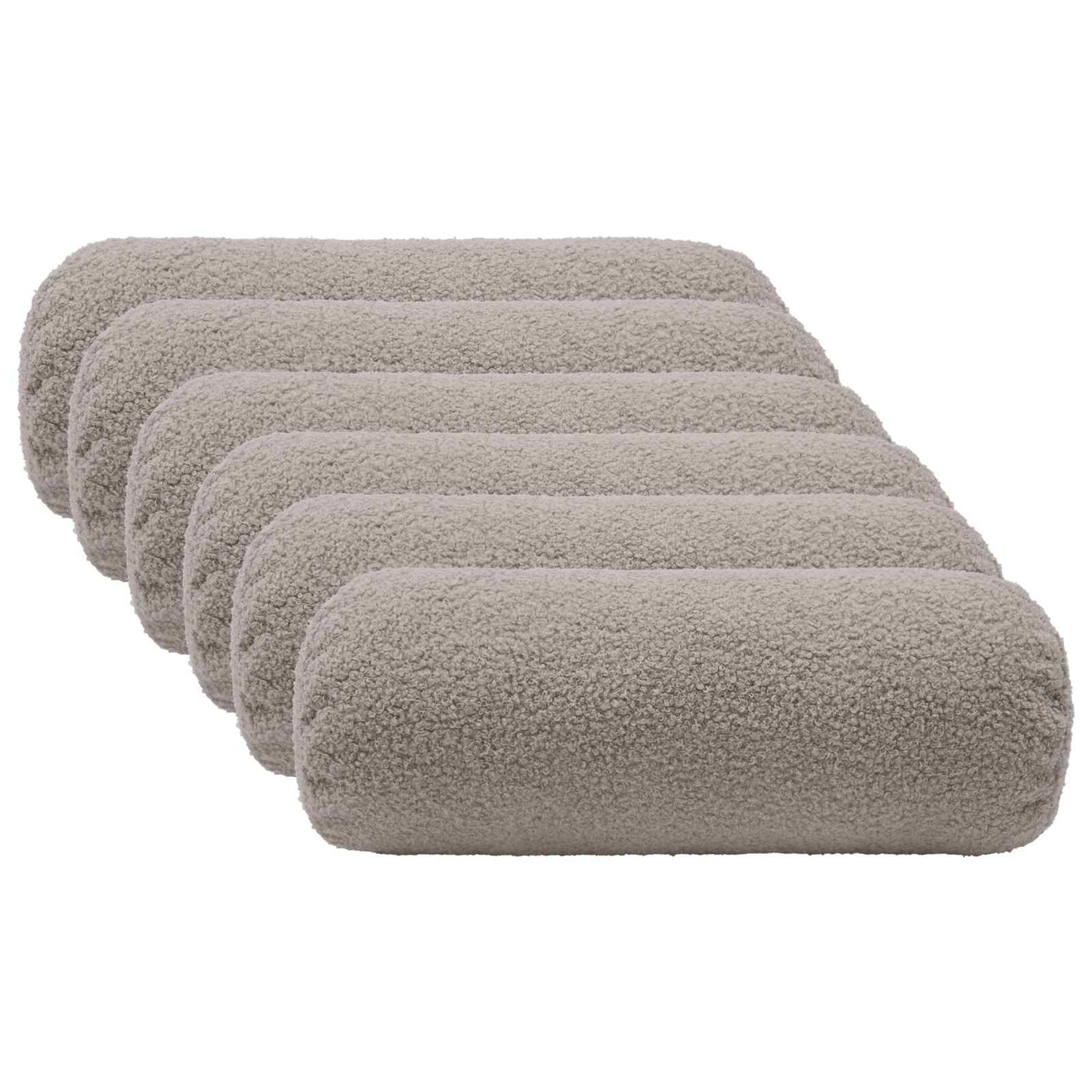 Pudebetræk 6 pcs HEERLEN Lysegrå Ø 15 x 40 cm Bouclé