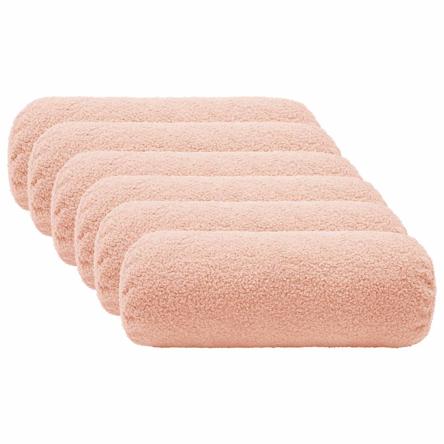 Pudebetræk 6 pcs HEERLEN Lyserød Ø 15 x 40 cm Bouclé