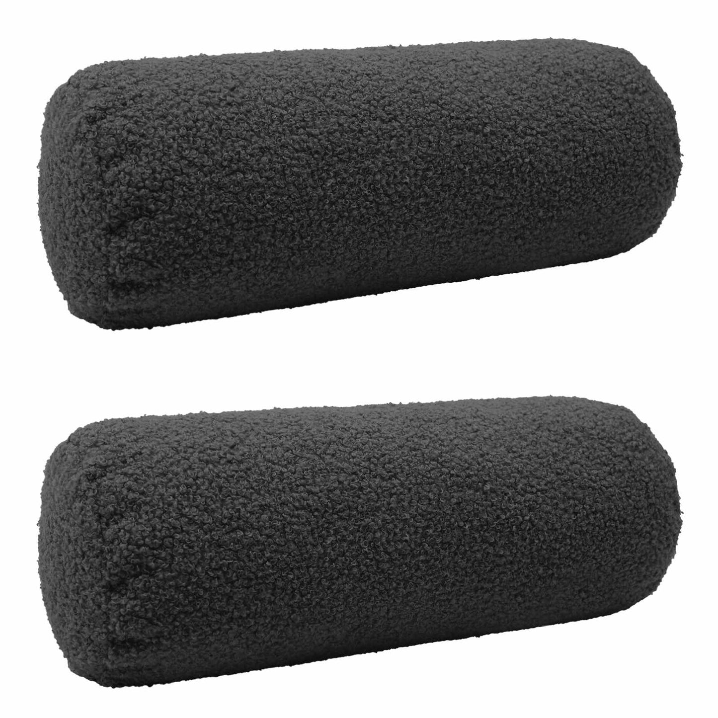 Pudebetræk 2 pcs HEERLEN Mørkegrå Ø 15 x 40 cm Bouclé