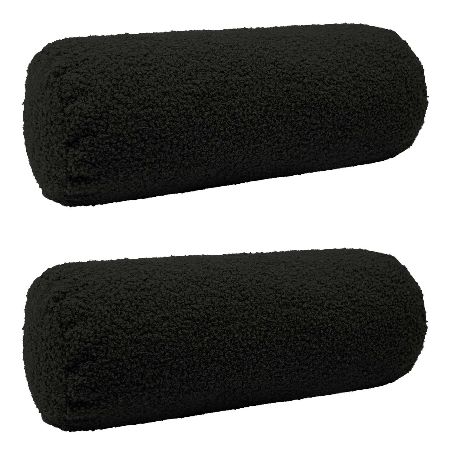 Pudebetræk 2 pcs HEERLEN Sort Ø 15 x 40 cm Bouclé