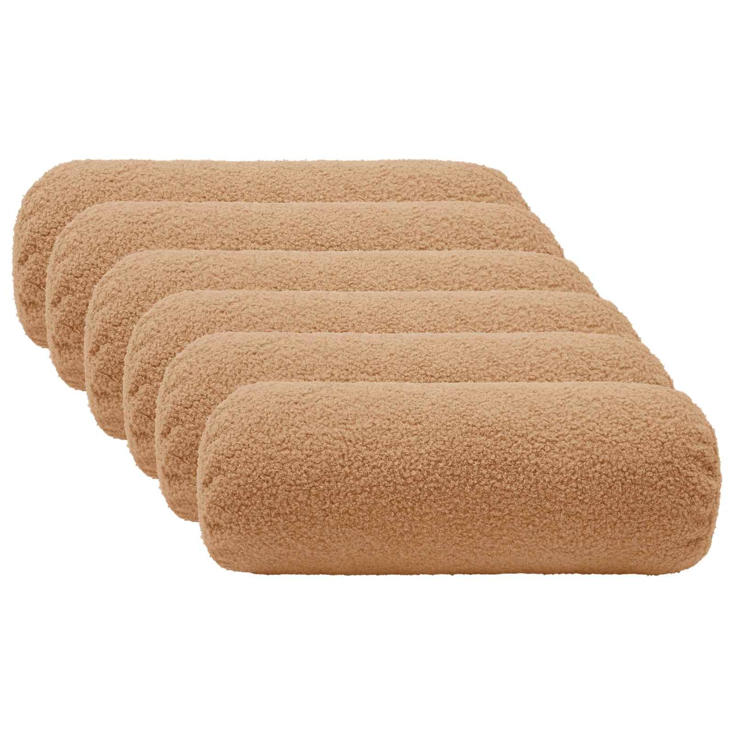 Pudebetræk 6 pcs HEERLEN Beige Ø 15 x 40 cm Bouclé