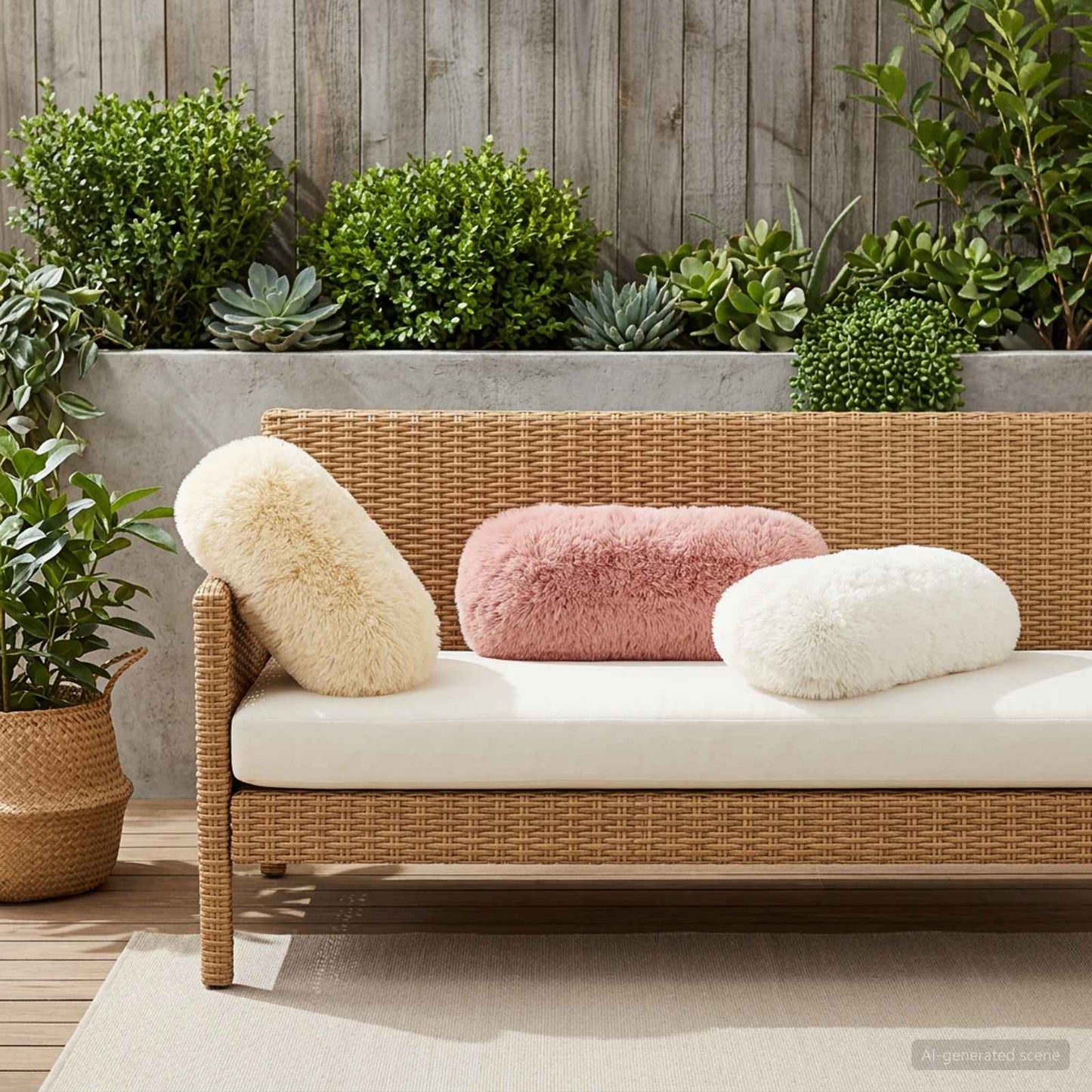 Pudebetræk 6 pcs HEERLEN Cremefarvet Ø 15 x 40 cm PV Fleece