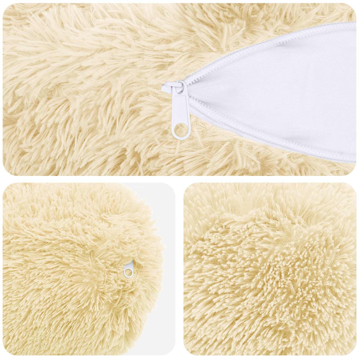 Pudebetræk 6 pcs HEERLEN Cremefarvet Ø 15 x 40 cm PV Fleece