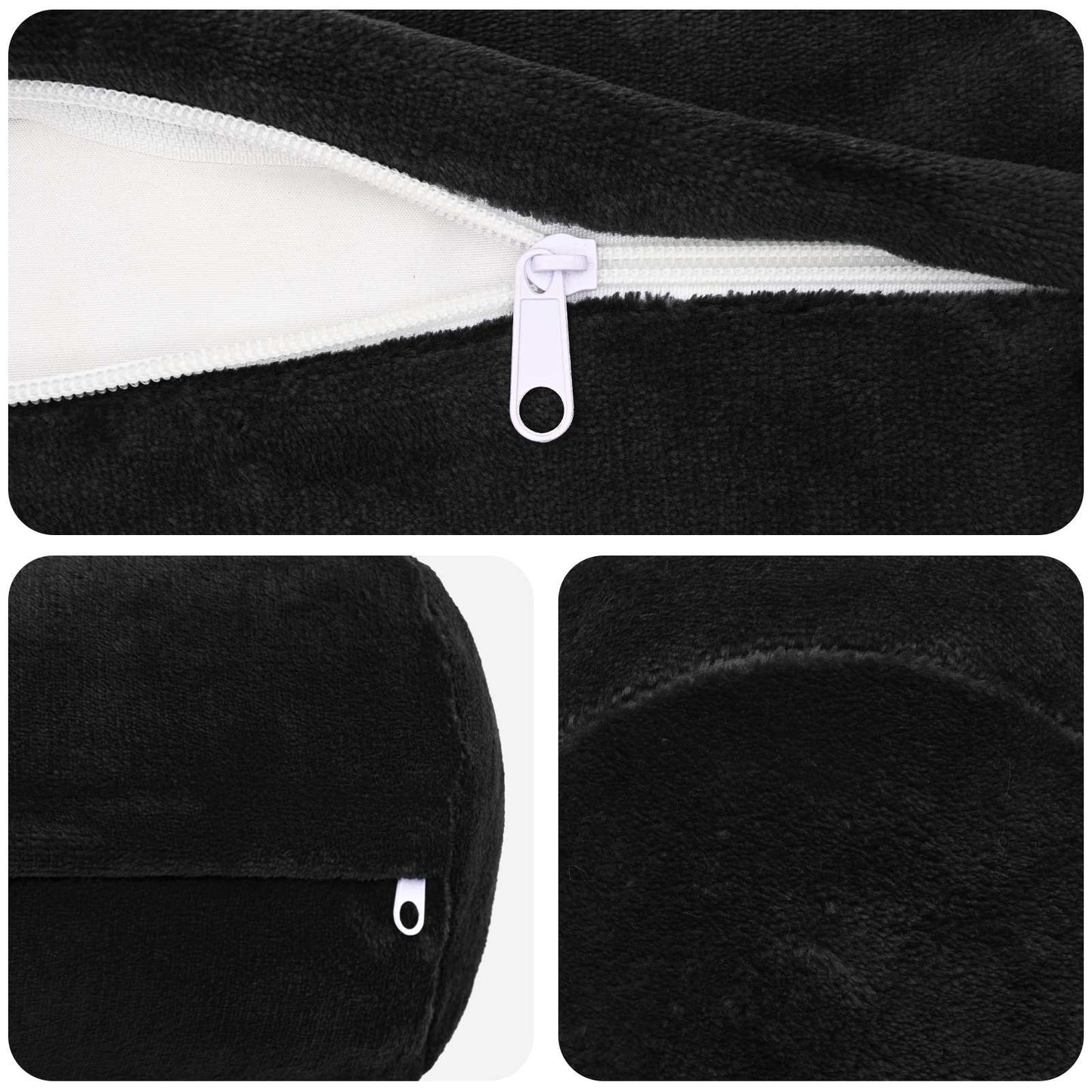 Pudebetræk 6 pcs HEERLEN Sort Ø 15 x 40 cm Flannel