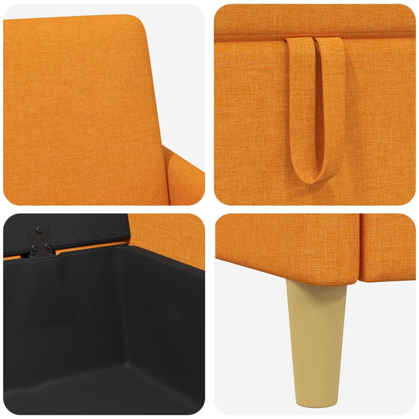 Sofa sæt med opbevaring 2 stk. Mørk Gul Polyester
