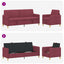 Sofa sæt med opbevaring 2 stk. Vinrød Polyester