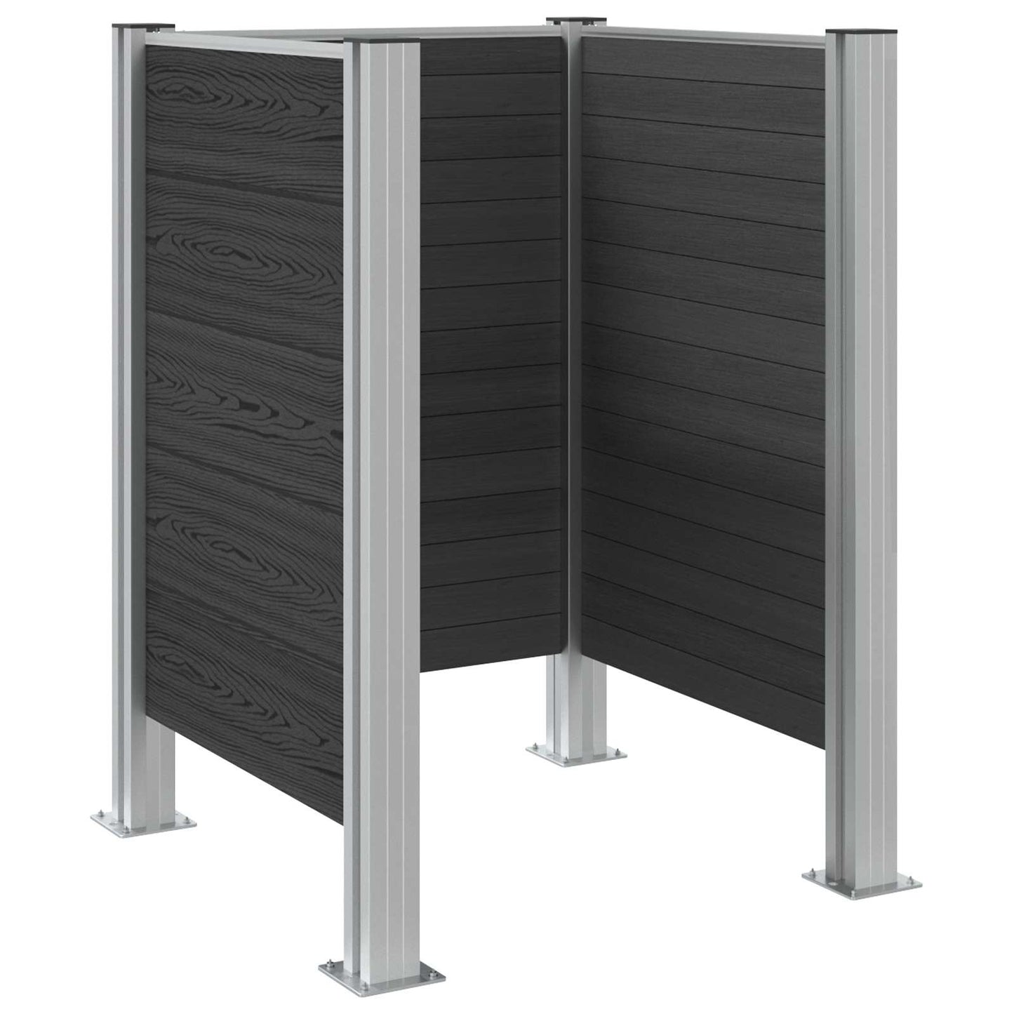 Affaldsbeholderhegn Grå 85 x 85 x 115 cm Aluminium og WPC