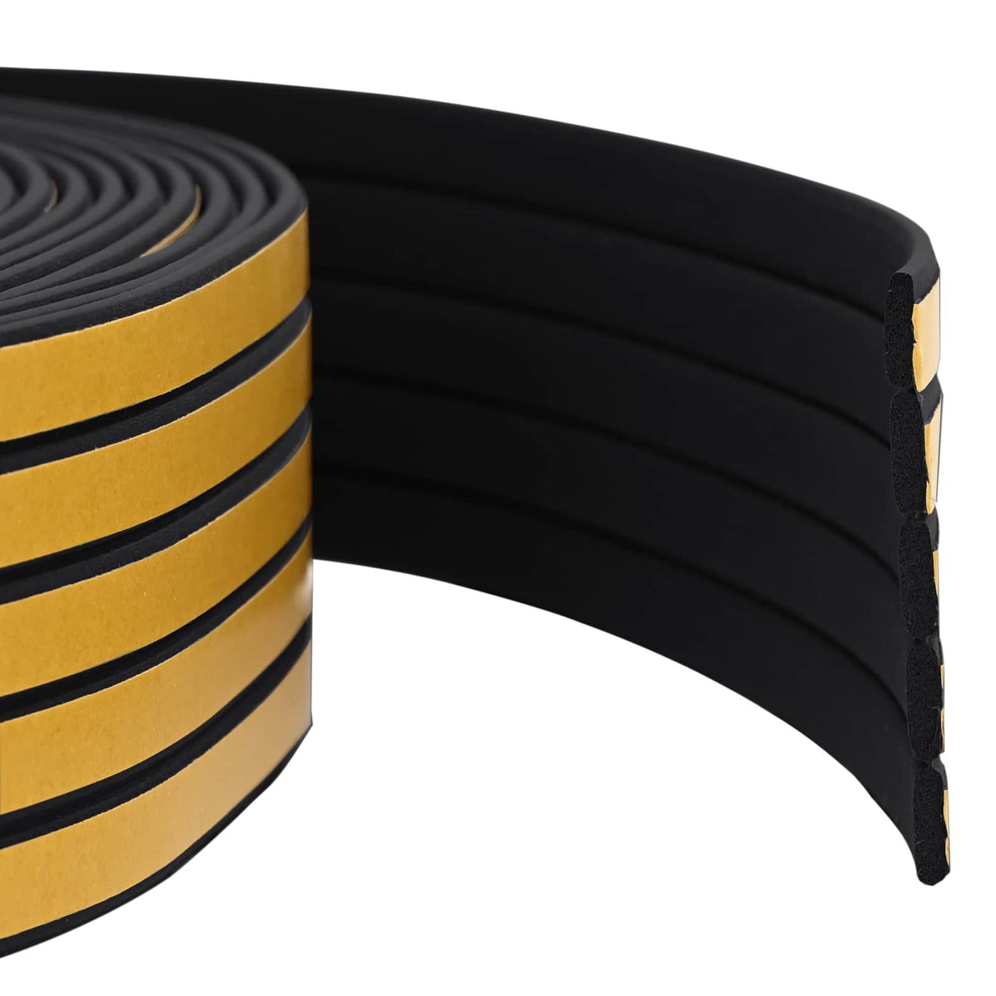 Selvklebende vindues tætningsbånd Sort 9 x 3 mm 12 m EPDM-skum