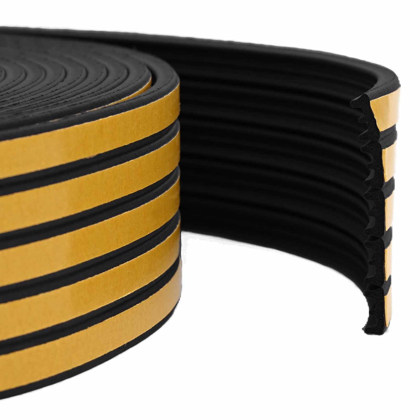 Selvklebende vindues tætningsbånd Sort 9 x 4 mm 25 m EPDM-skum